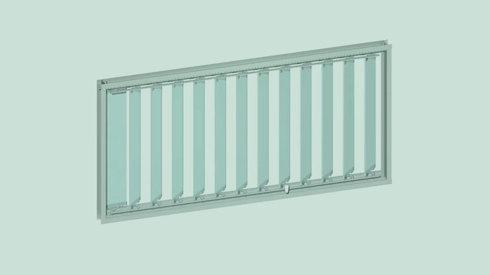 sistema de celosia para ventanas de vidrio
